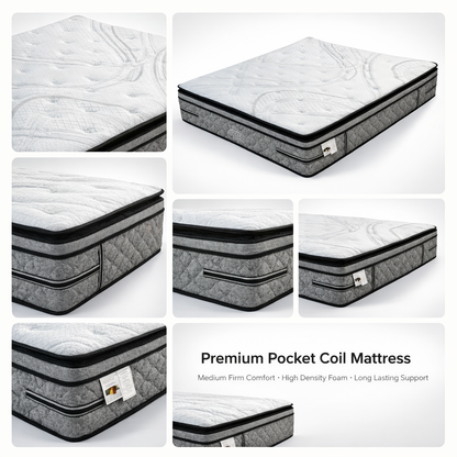 15" Premium Firm Hybrid Mattress – Euro Top & Pillow Top