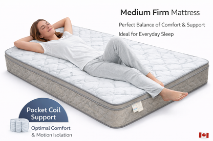 12" Pocket Coil Mattress – Medium Firm